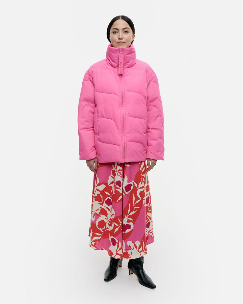 tekstuuri taifuuni down coat - pink