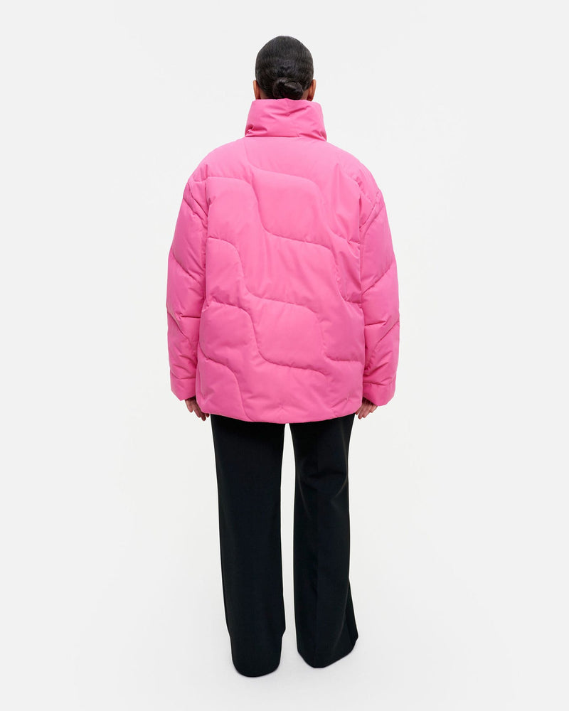 tekstuuri taifuuni down coat - pink