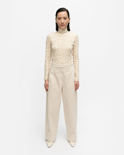 funktio solid cotton trousers cream