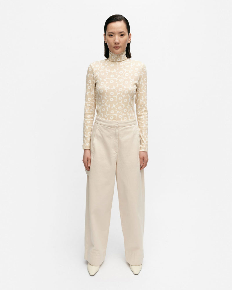 funktio solid cotton trousers cream