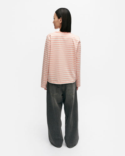 kioski tasaraita/unikko pink relaxed - long sleeve shirt