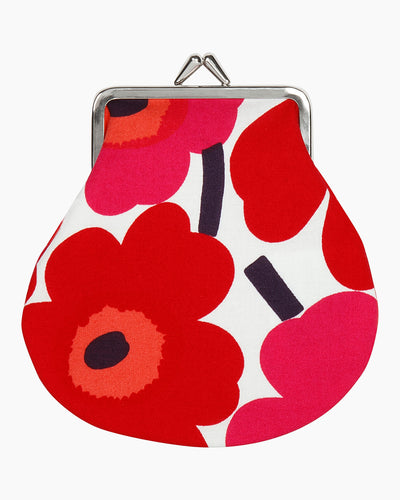 mini unikko - small clip purse - red