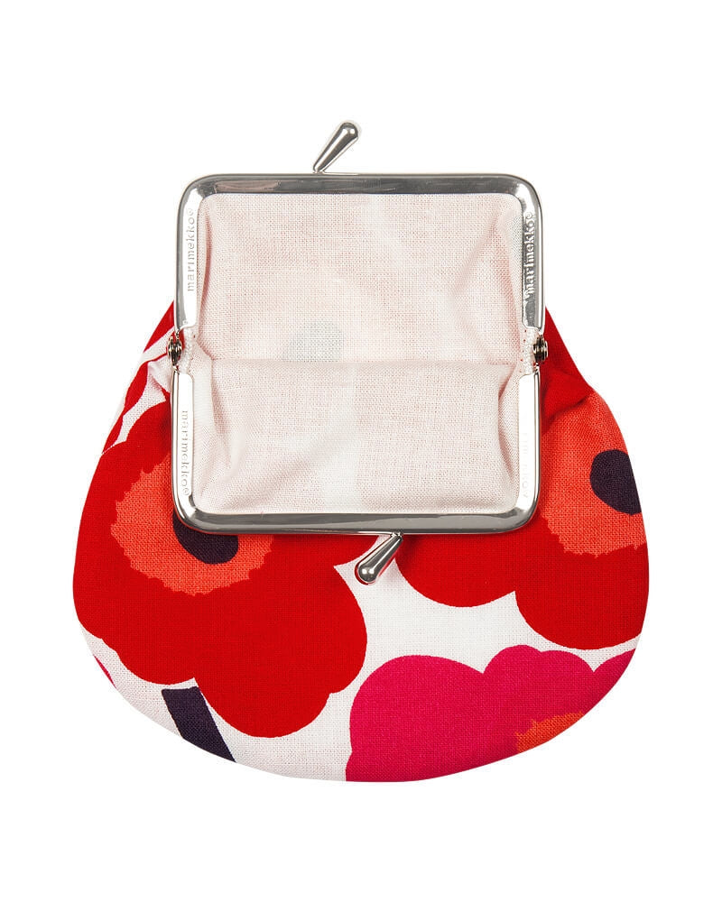 mini unikko - small clip purse - red