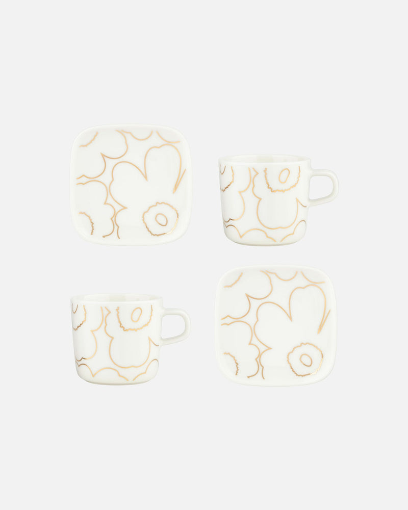 piirto unikko cup and plate set - gold