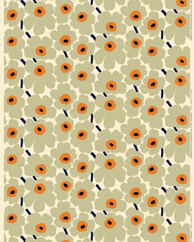 pieni unikko sage cotton fabric