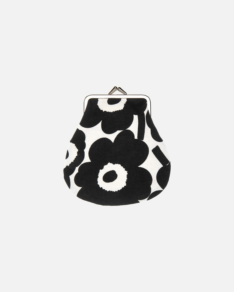 mini unikko - small clip purse - black