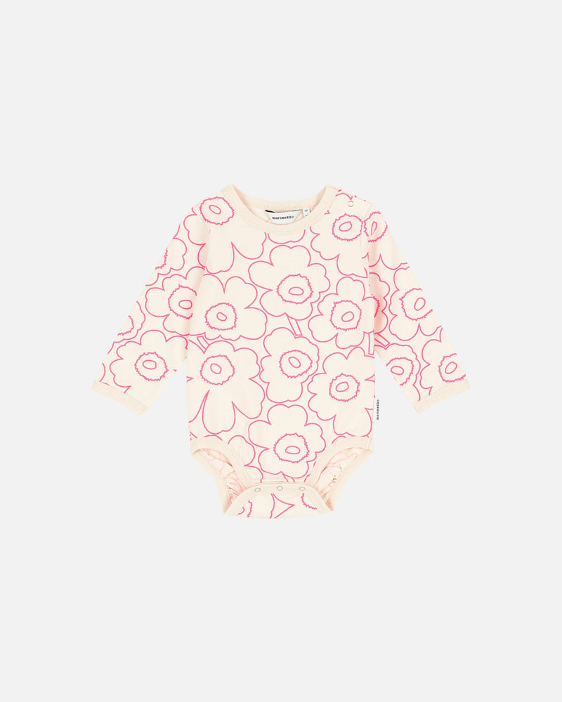 vinde mini piirto unikko pink - baby bodysuit
