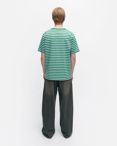 tasaraita/unikko green relaxed - mens short sleeve shirt