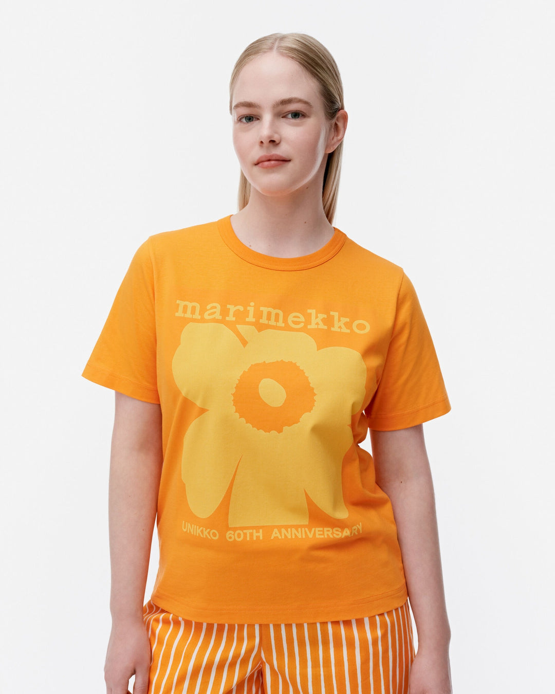 kioski erna unikko placement orange - t-shirt (XXS)