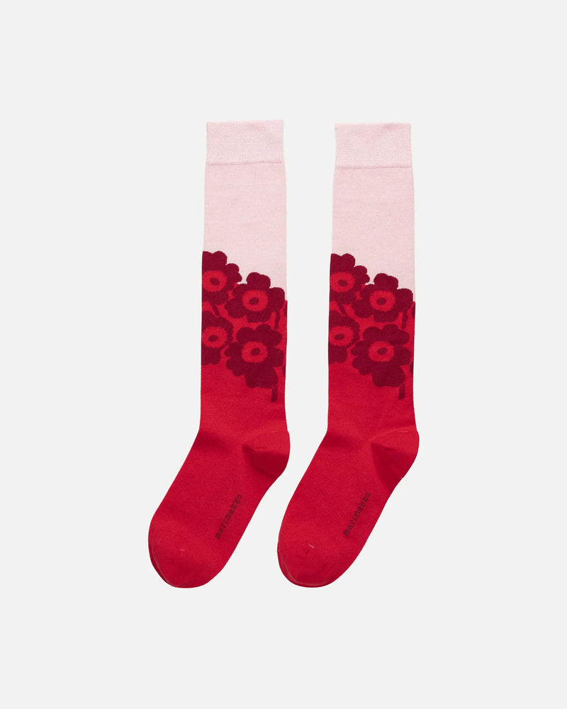 tarkkuus unikko knee-high socks - pink/red