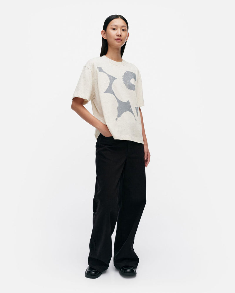 veisto unikko placement t-shirt - cream/grey