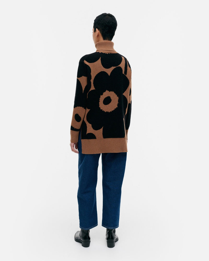 vinni unikko knitted wool pullover- brown/black