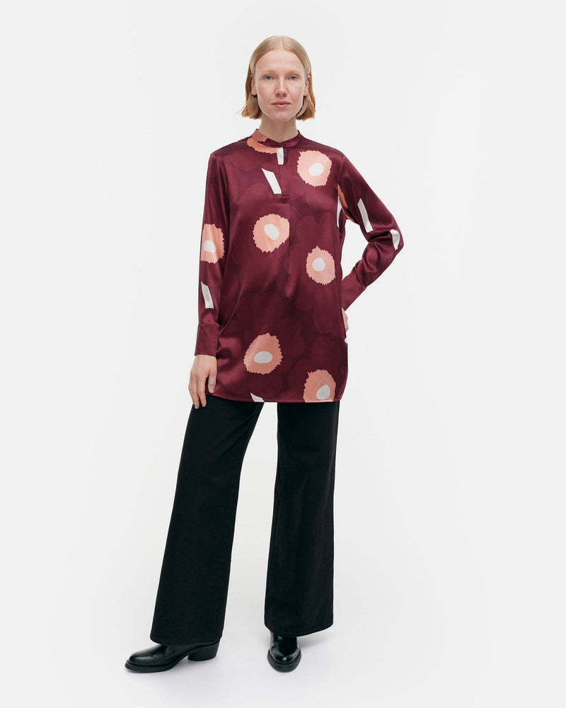 tiina unikko silk tunic - maroon