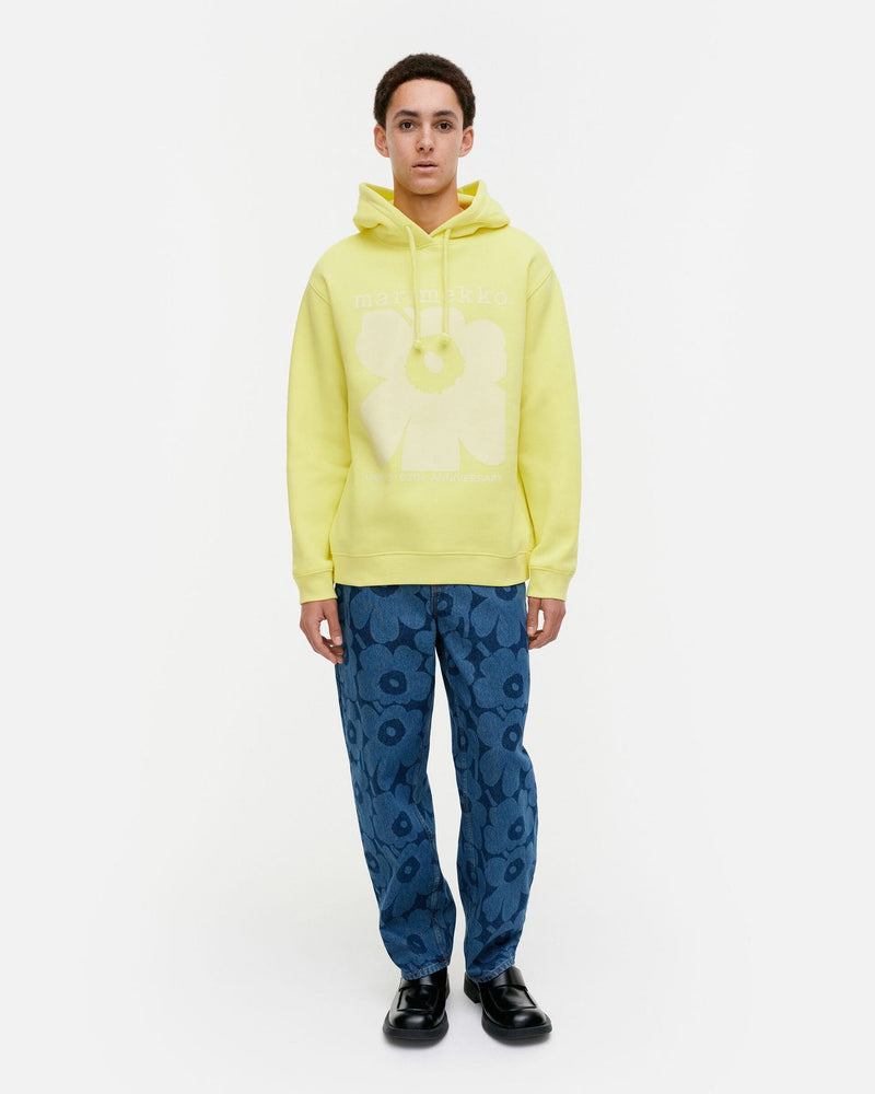 kioski luuppi unikko placement - hoodie - yellow