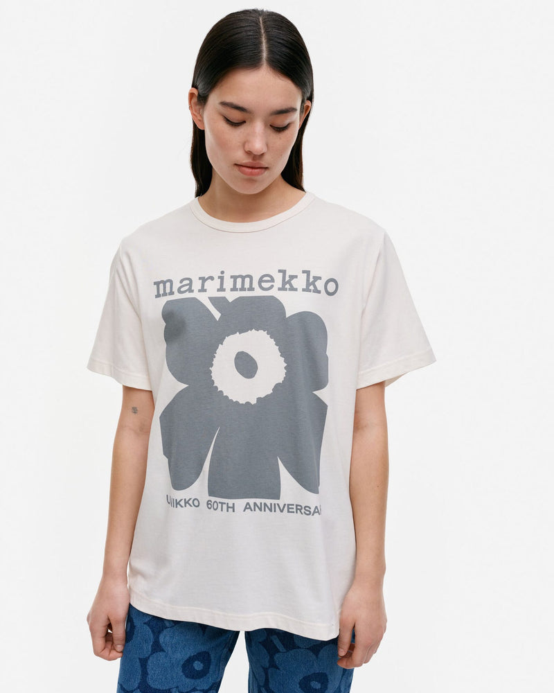 kioski vihne unikko placement grey - t-shirt