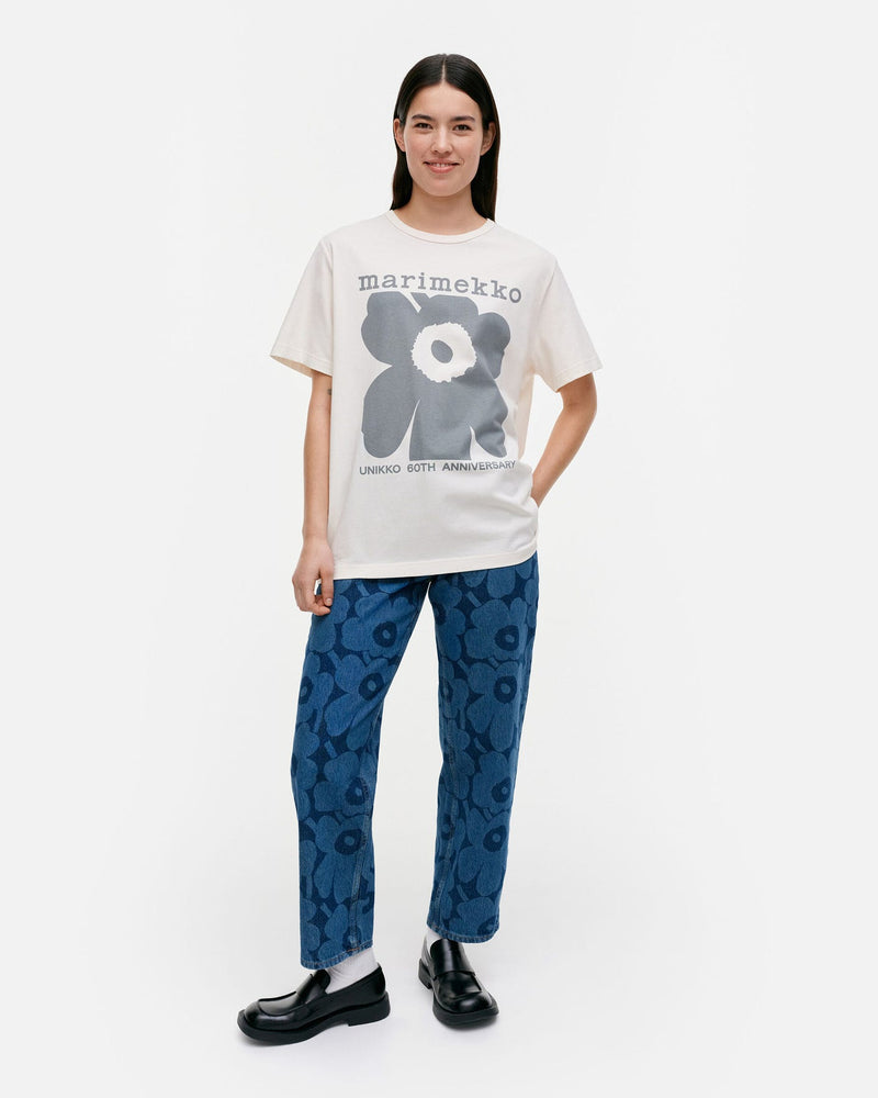 kioski vihne unikko placement grey - t-shirt