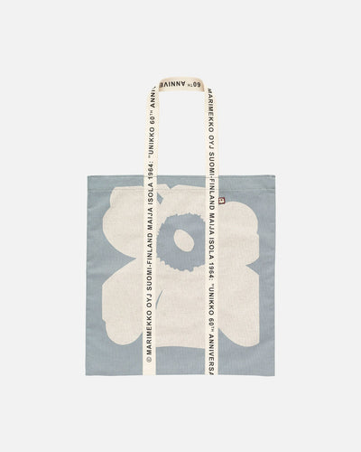 carrier midi unikko - tote bag grey and white