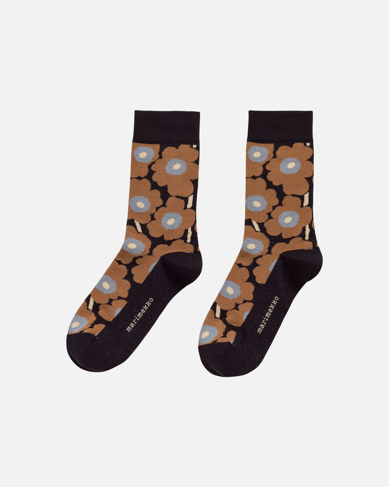 kirmailla piirto unikko socks - black and brown