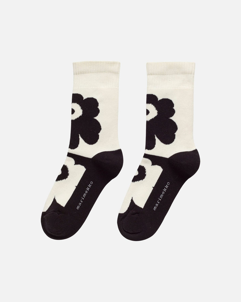 kioski pirtti unikko socks - black and white