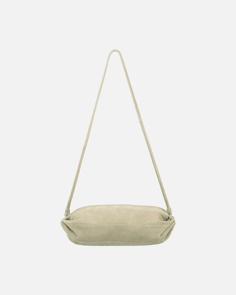 karla suede leather bag - light grey