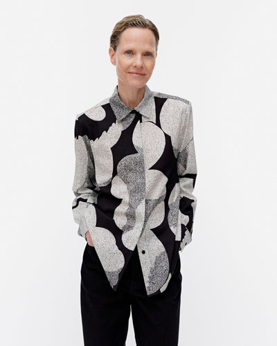 maija unikko silk blouse - black/grey