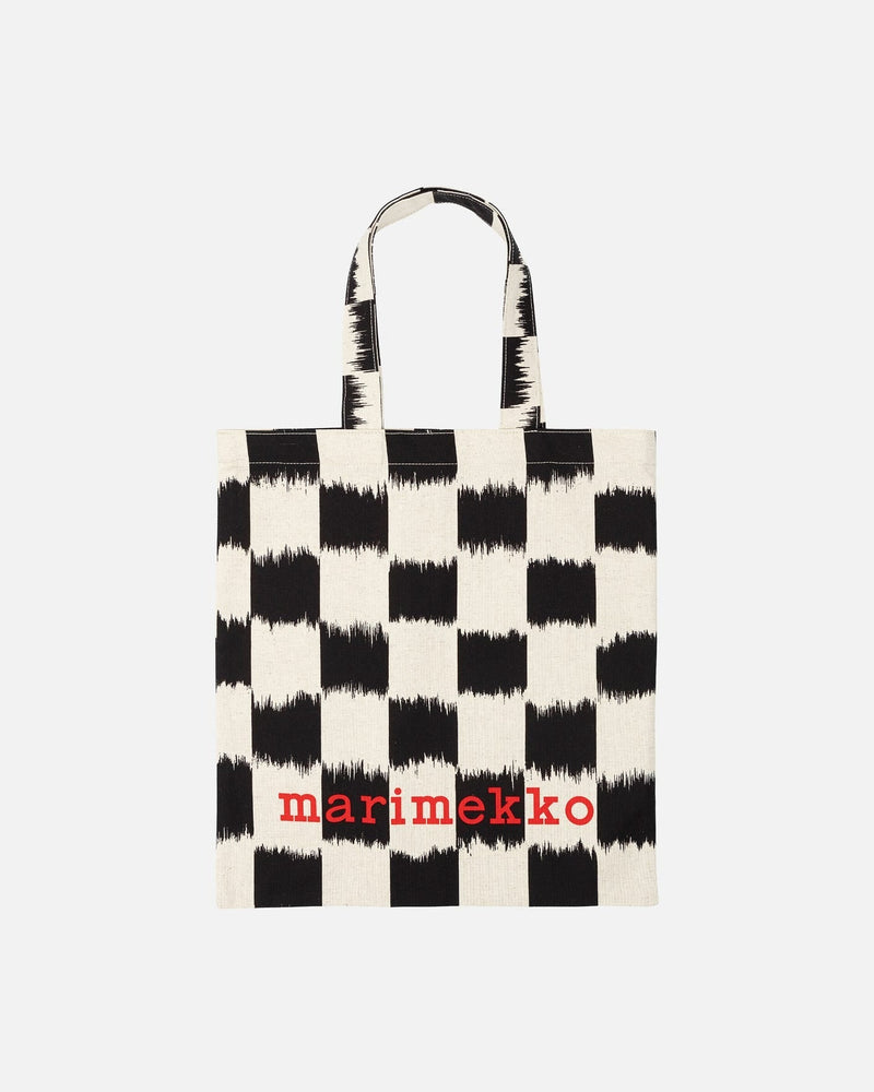 vankka jäkälä placement tote bag - black and white