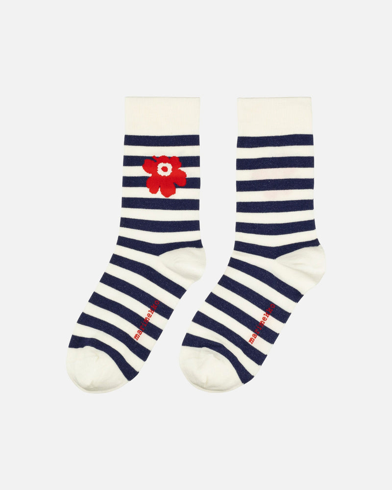 kasvaa tasaraita unikko one socks - navy