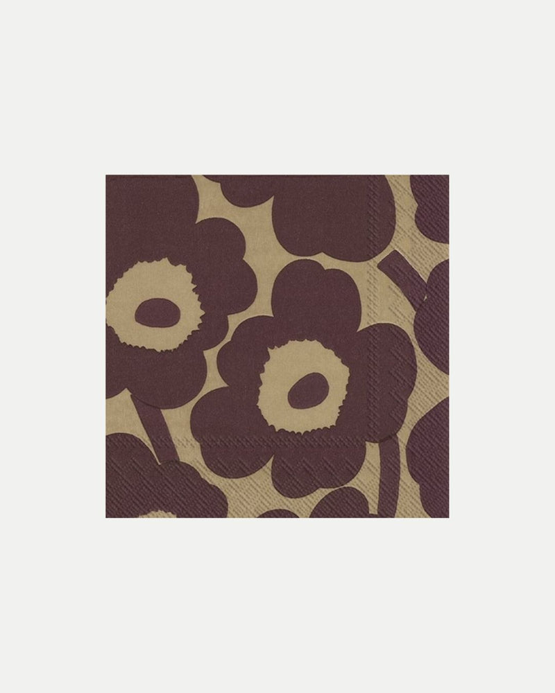 unikko lunch paper napkins - linen bordeaux