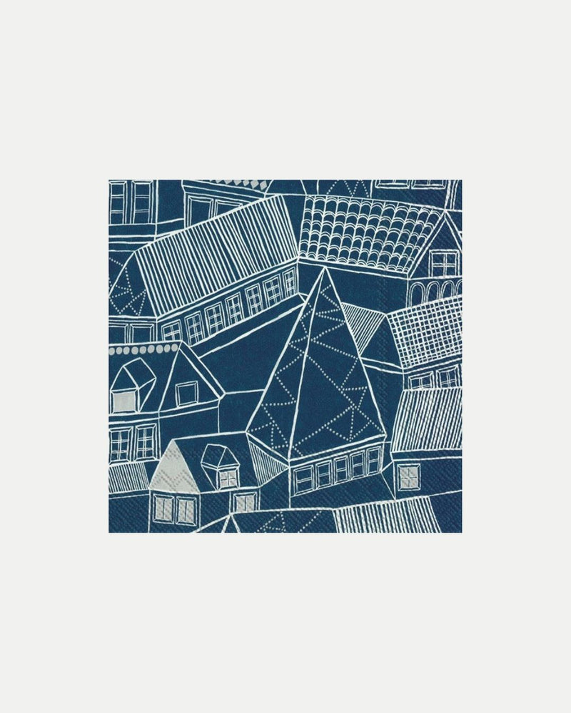 kujiila lunch paper napkins - blue silver