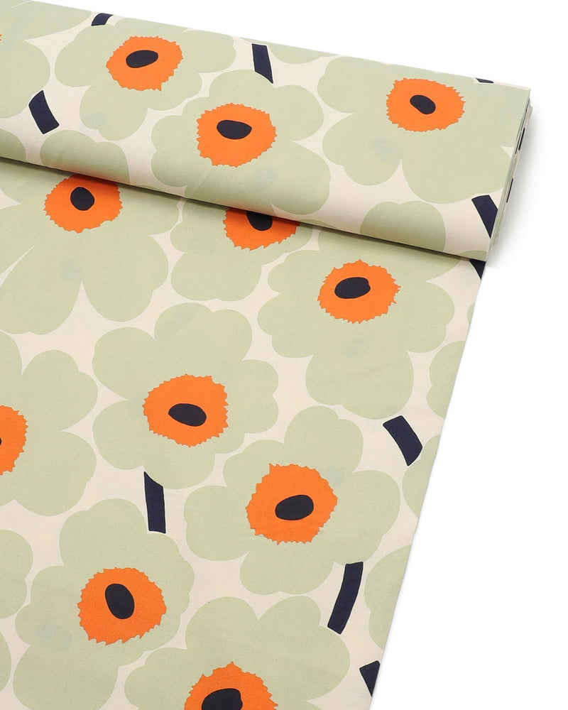 pieni unikko sage cotton fabric