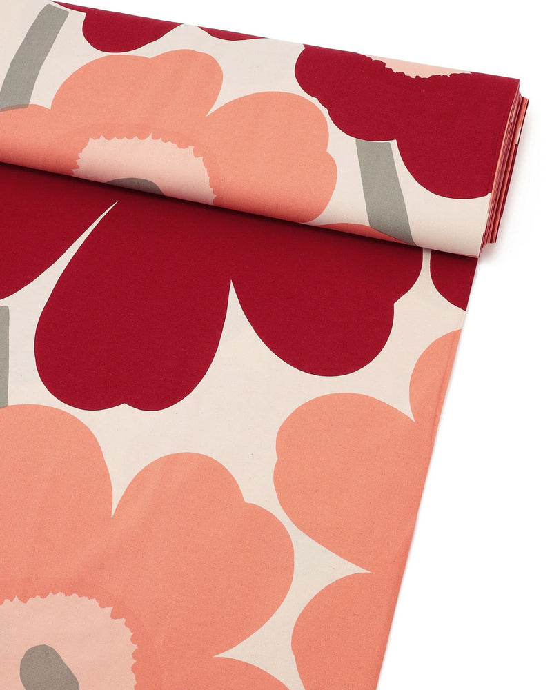 unikko cotton fabric - dark red/salmon