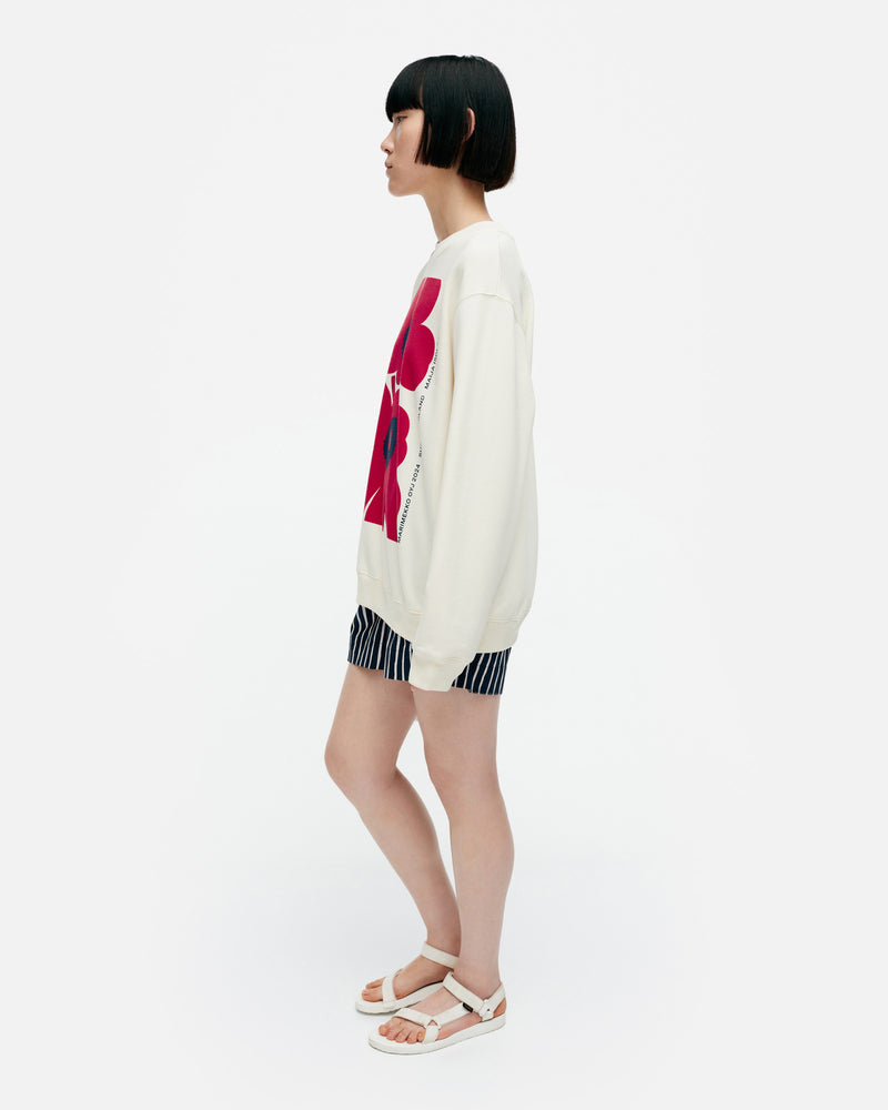 loisto unikko placement sweatshirt - cream (XL)