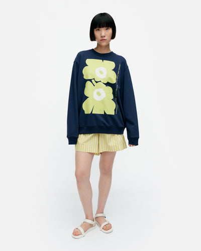 loisto unikko placement sweatshirt - blue