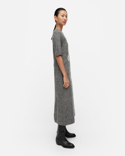 portti lammet knitted wool dress