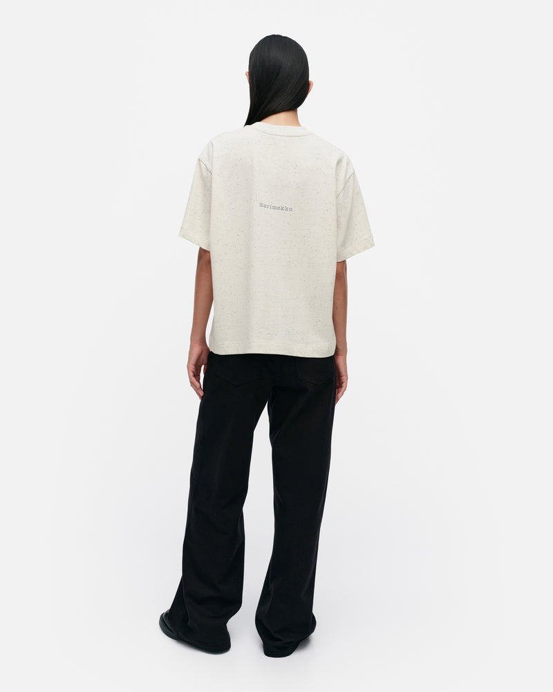 veisto unikko placement t-shirt - cream/grey