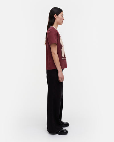 erna unikko  placement  t-shirt - maroon