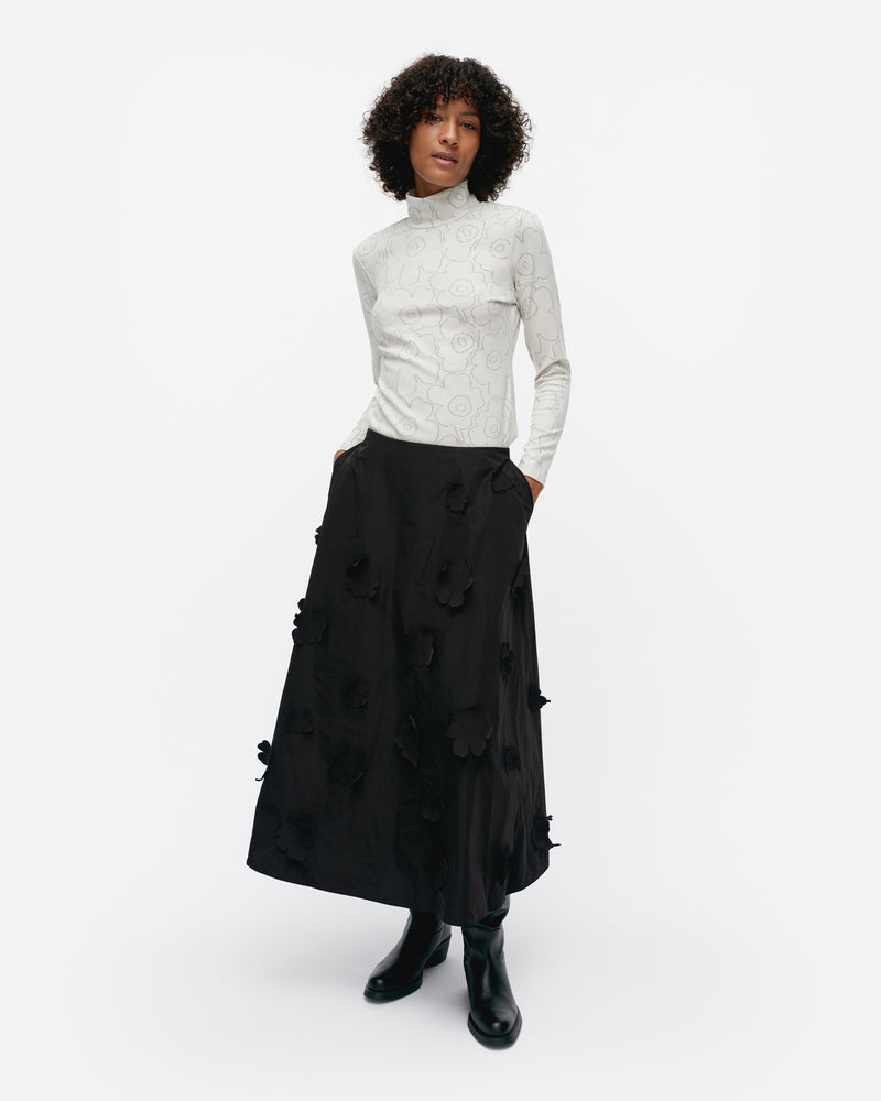 kumarrus 3D unikko skirt - black