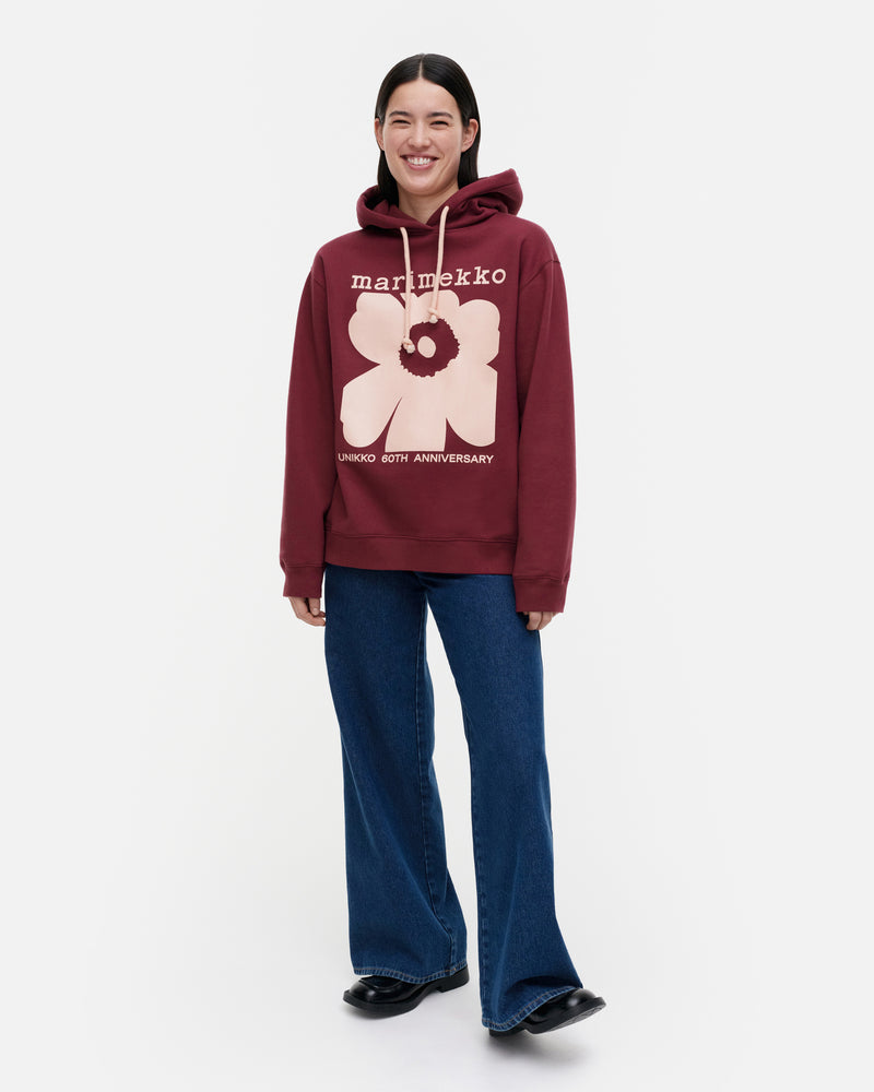 kioski luuppi unikko placement - hoodie - maroon