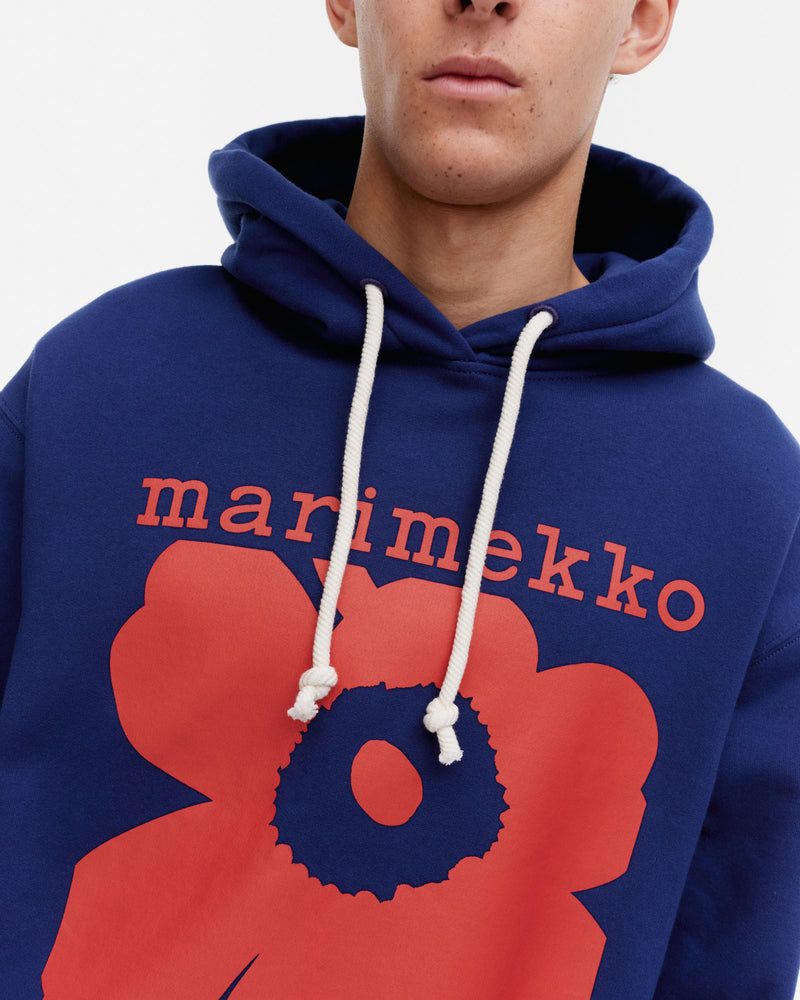 kioski luuppi unikko placement - hoodie - blue