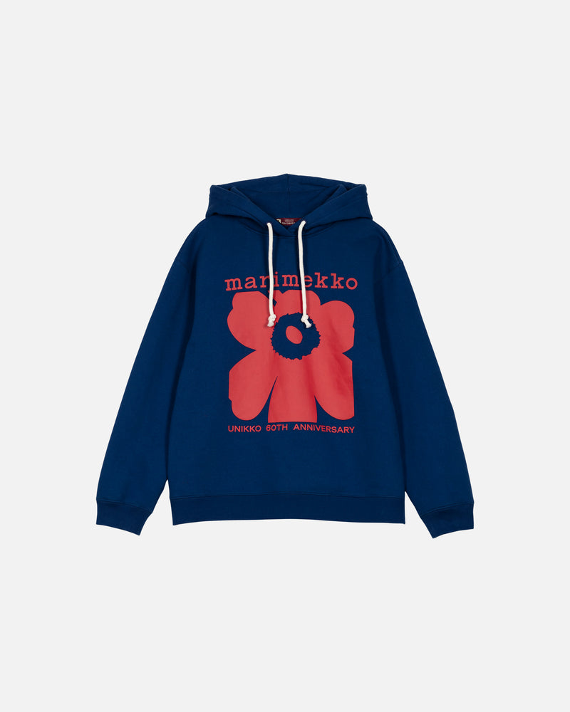 kioski luuppi unikko placement - hoodie - blue