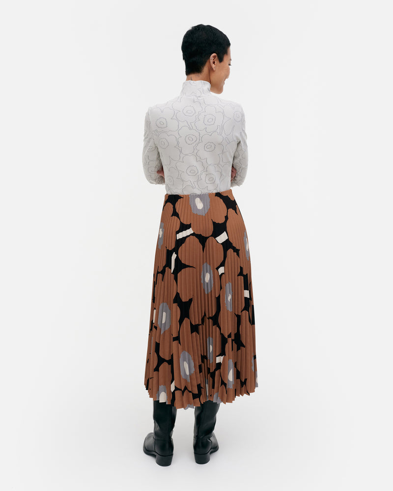 myy unikko pleated skirt - brown