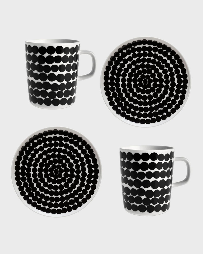 rasymatto breakfast set - 2 mugs, 2 plates