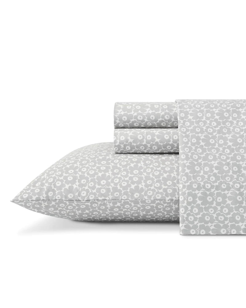 pikkuinen unikko grey sheet set queen