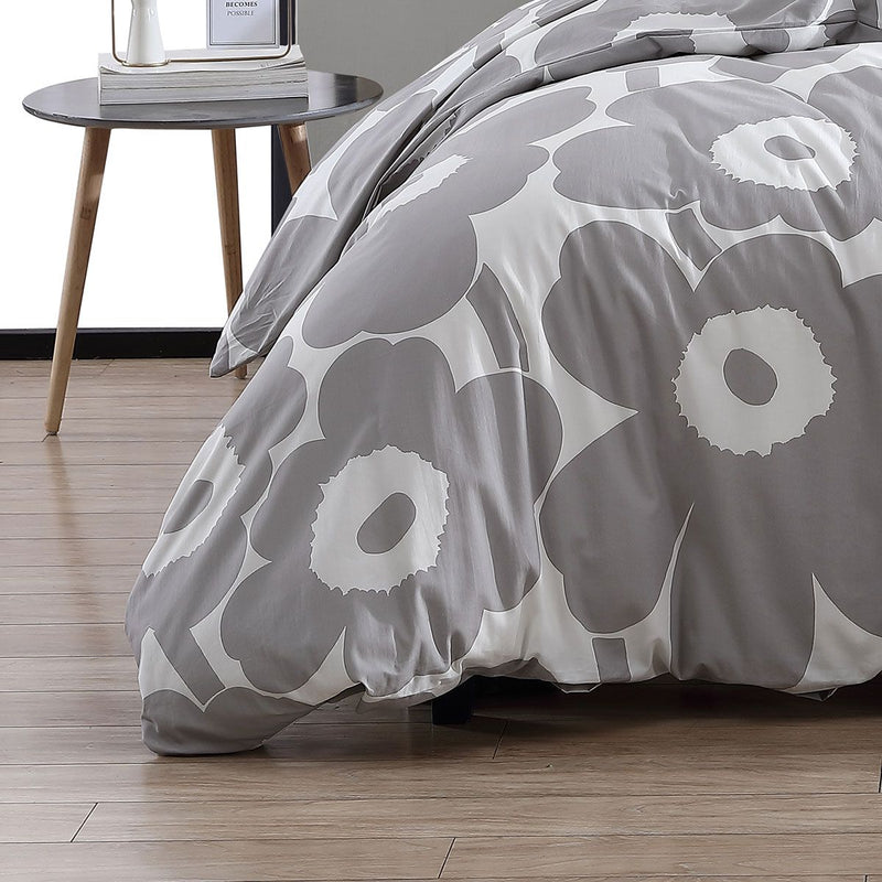 unikko grey king duvet set